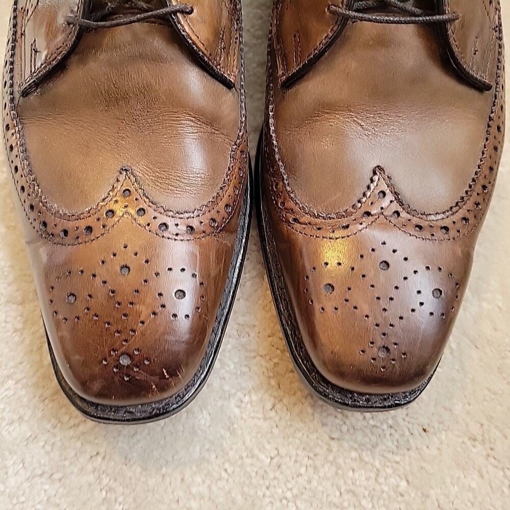 Allen Edmonds Larchmont Wingtip Brogue Brown Lace-up Oxford Shoe Men's Sz 10 D - Picture 9 of 11